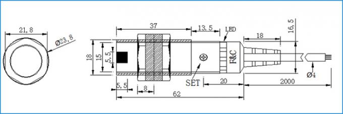 Retro-Reflective M18 Czujniki fotoelektryczne Odbłyśnik NPN Typ 2M Przełącznik wyczuwania