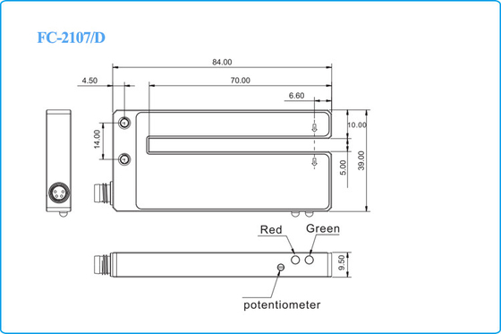 5mm gniazdo M8 Złącze 24VDC NPN Adhesive Label Sensor Potentionmeter z CE