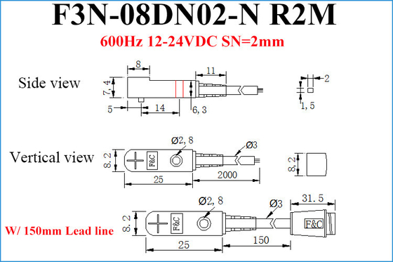 Płaski mały indukcyjny czujnik zbliżeniowy Dostawcy 2mm NPN 12VDC Top Sensing