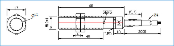 Pojemnościowy czujnik zbliżeniowy M12 do wykrywania tworzyw sztucznych Przełącznik pojemnościowy 12 mm Sensitive 12V